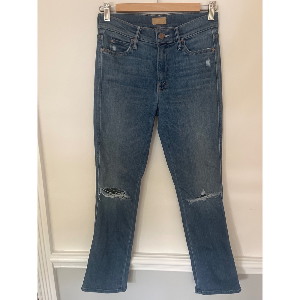 Mother Jeans The Rascal Ankle Size 26 Wild! Wash Distressed Knees